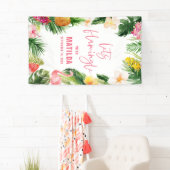 鮮やかな熱帯紅葉フラミングルバースデーパーティー 横断幕 (インサイチュ)