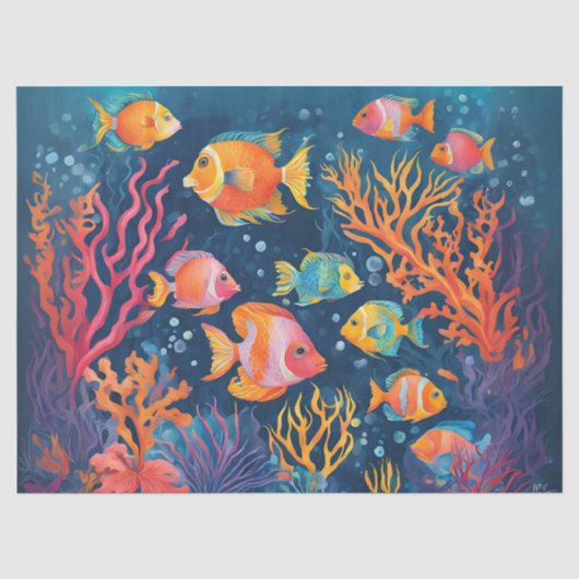 鮮やかな熱帯魚 薄葉紙 (正面)