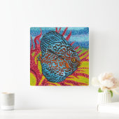 鮮やかな熱帯魚II スクエア壁時計 (ホーム)