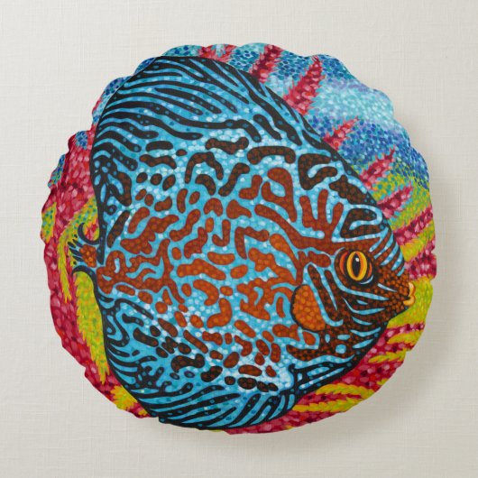 鮮やかな熱帯魚II ラウンドクッション (正面)