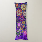 鮮やかな爆発の水彩画の曼荼羅 ボディピロー (裏面 (縦))