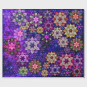 鮮やかな爆発の水彩画の曼荼羅 ラッピングペーパー (フラット)