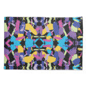 鮮やかな爆発：ランダムな色彩の飛沫 枕カバー (裏面)