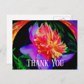 鮮やかな牡丹の抽象的な花の感謝のポストカード ポストカード (正面/裏面)