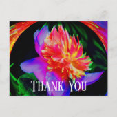 鮮やかな牡丹の抽象的な花の感謝のポストカード ポストカード (正面)