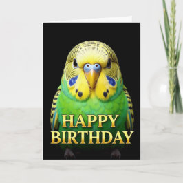 鮮やかな特写 インコの誕生日カード カード