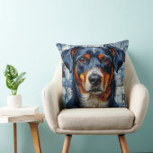 鮮やかな犬の肖像画 クッション (椅子)