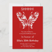 鮮やかな現代の蝶のイラストが誕生日のお祝いにエレガンスを添える、美しいモダンアートの蝶の誕生日コレク 招待状 (正面)