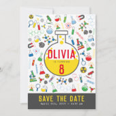 鮮やかな男女問わない理科試験管 招待状 (正面)