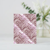 鮮やかな白とピンクのクラシック愛の言葉 ポストカード (スタンド正面)