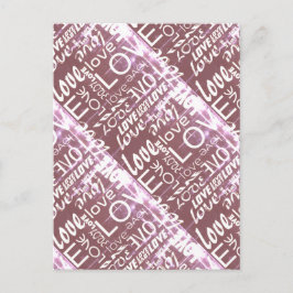 鮮やかな白とピンクのクラシック愛の言葉 ポストカード