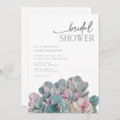 鮮やかな砂漠のミニマル ブライダルシャワー 招待状 (正面/裏面)