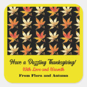 鮮やかな秋のカリカリお洒落 スクエアシール (正面)