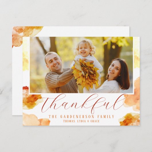 鮮やかな秋の感謝の写真 ポストカード (正面/裏面)