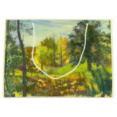 鮮やかな秋の水彩画 ラージペーパーバッグ (正面)