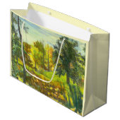 鮮やかな秋の水彩画 ラージペーパーバッグ (正面アングル)