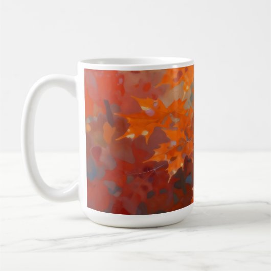鮮やかな秋の紅葉の天蓋 コーヒーマグカップ (左)