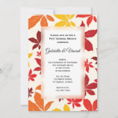 鮮やかな秋の落ち葉を使った結婚式後ブライダルブランチの招待状 招待状 (正面)