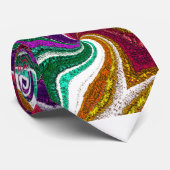 鮮やかな糸で刺繍された花の曼荼羅 ネクタイ (ロール)