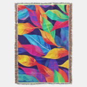 鮮やかな紅葉のアブストラクトアート スローブランケット (正面縦)