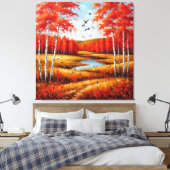 鮮やかな紅葉の風景 キャンバスプリント (インサイチュ (寝室))