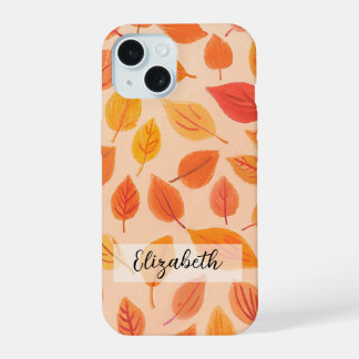 鮮やかな紅葉柄のカラフルな秋 iPhone 15ケース