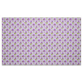 鮮やかな紫と白の花 ファブリック (ファットクウォーター)