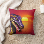 鮮やかな紫と黄色のコブラはかりで測ヘビ クッション (ブランケット)