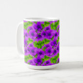 鮮やかな紫のアネモネの花 コーヒーマグカップ (正面左)