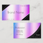 鮮やかな紫のグラデーションを非常に引きエレガント立てる 名刺 (正面/裏面)