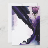 鮮やかな紫のバラの結婚式 Save the Date セーブザデート (裏面)