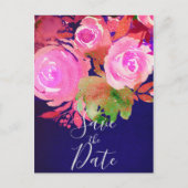 鮮やかな紫のモダン春フローラ保存日 案内ポストカード (正面)