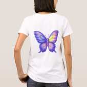鮮やかな紫の蝶々バルーンアート Tシャツ (裏面)