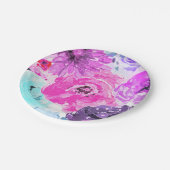 鮮やかな紫はっきりしたのフローラの花ピンク紫シック ペーパープレート (アングル)