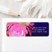 鮮やかな紫モダン春フローラブケ結婚ーズ ラベル (インサイチュ)