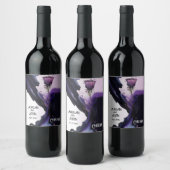 鮮やかな紫結婚色のワインラベル ワインラベル (ボトル)
