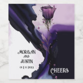 鮮やかな紫結婚色のワインラベル ワインラベル (シングルラベル)