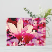 鮮やかな紫色およびピンクのマグノリア 招待状 (スタンド正面)