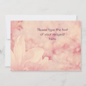 鮮やかな紫色およびピンクのマグノリア 招待状 (裏面)