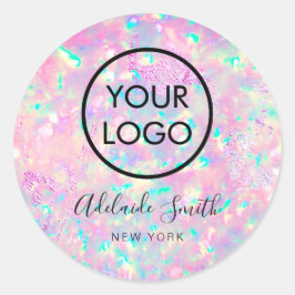 鮮やかな紫色のオパールのシール ラウンドシール