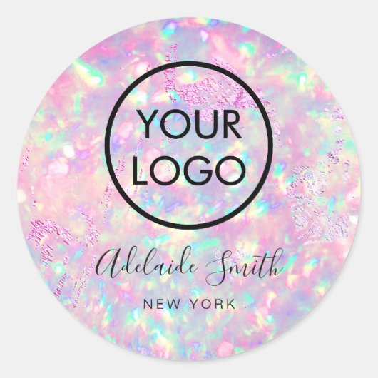 鮮やかな紫色のオパールのシール ラウンドシール (正面)