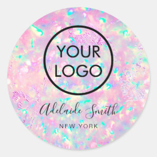 鮮やかな紫色のオパールのシール ラウンドシール