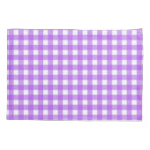 鮮やかな紫色のギンガム 枕カバー (裏面)