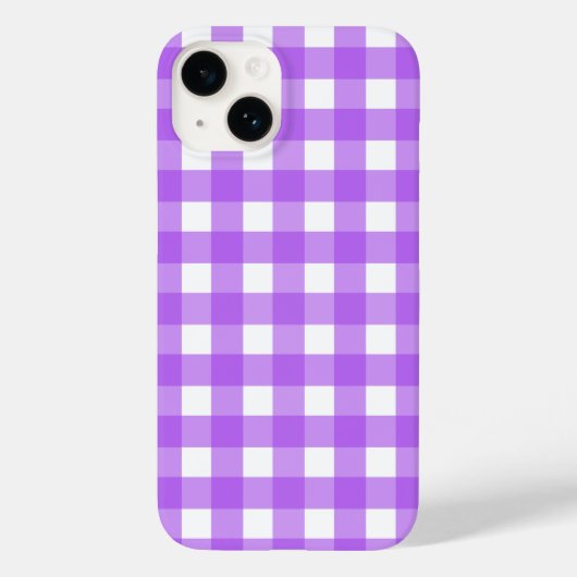 鮮やかな紫色のギンガム Case-Mate iPhoneケース (裏面)