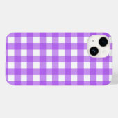 鮮やかな紫色のギンガム Case-Mate iPhoneケース (裏面 (横))