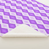 鮮やかな紫色のダイヤモンドパターン シェルパブランケット (3/4)