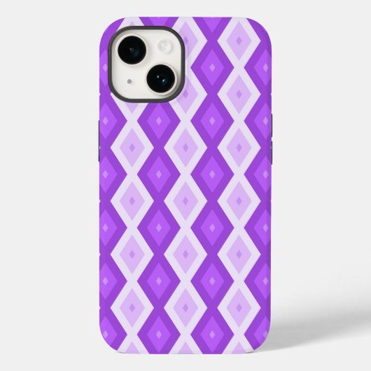 鮮やかな紫色のダイヤモンドパターン Case-Mate iPhoneケース (裏面)