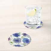 鮮やかな紫色のトウモロコシの花の畑、紫、青c ペーパーコースター (インサイチュ)