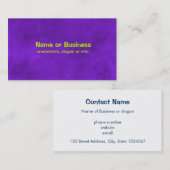 鮮やかな紫色の水のカラーテクスチャ 名刺 (正面/裏面)