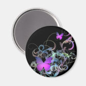 鮮やかな紫色の蝶 マグネット (正面/裏面)